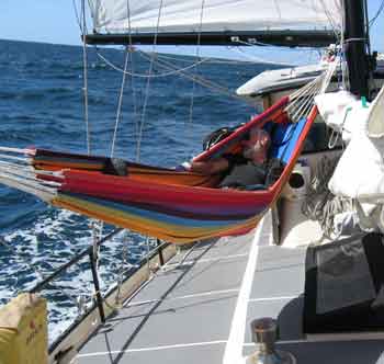 Sailing is hard work.