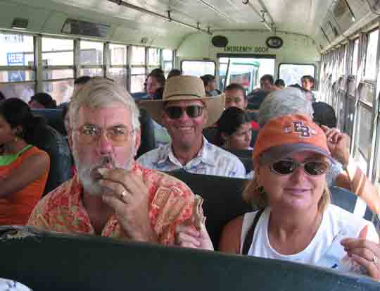 on the bus eating